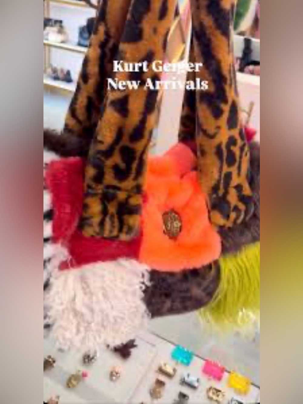 Kurt Geiger Celia Patchwork Faux-Fur Shoulder Tote Bag in Multi-Color NWT